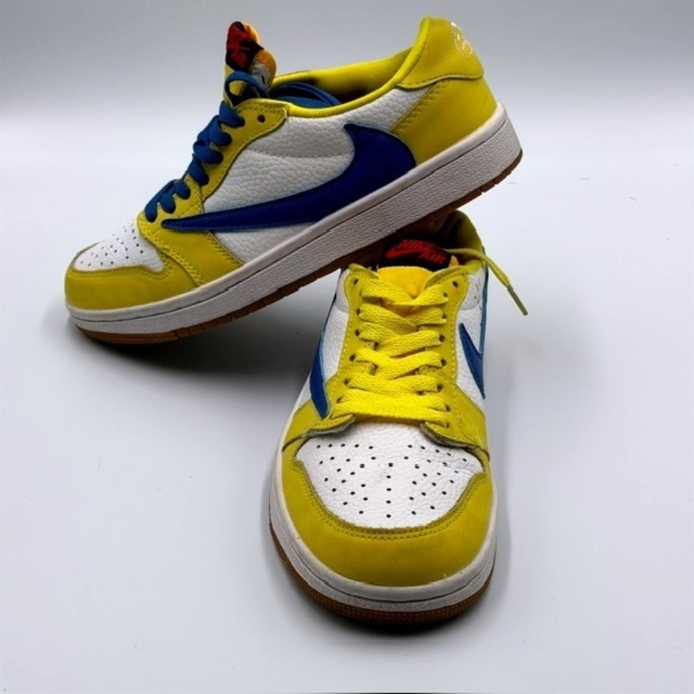 Nike Air Jordan 1 Retro Low OG SP Travis Scott Canary Yellow Blue Men's Size 7